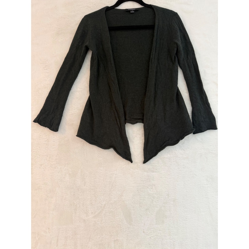 Acrobat Cardigan Womens Small Gray Wool Cashmere Blend Open Front Draped Sweater